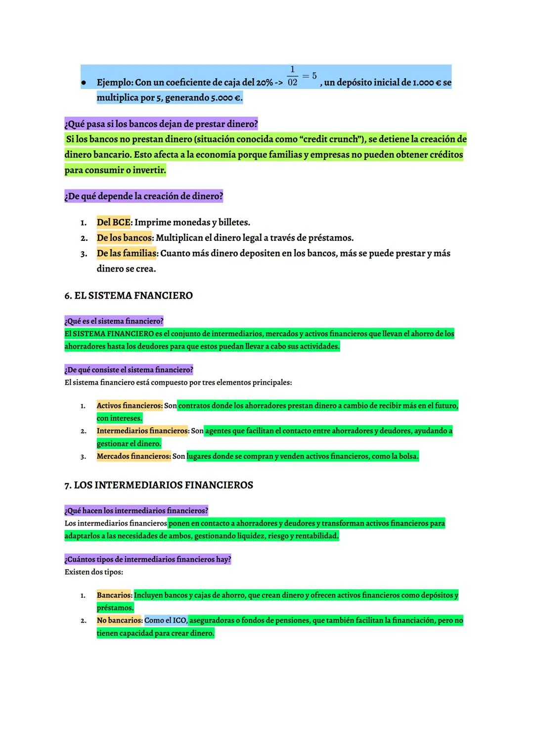# RESUMEN ECONOMÍA tema 9
.Ejemplos o citas
.ECUACIONES O
Importante. Preguntas (que se plantean)
Palabras clave
ESQUEMAS
Definiciones