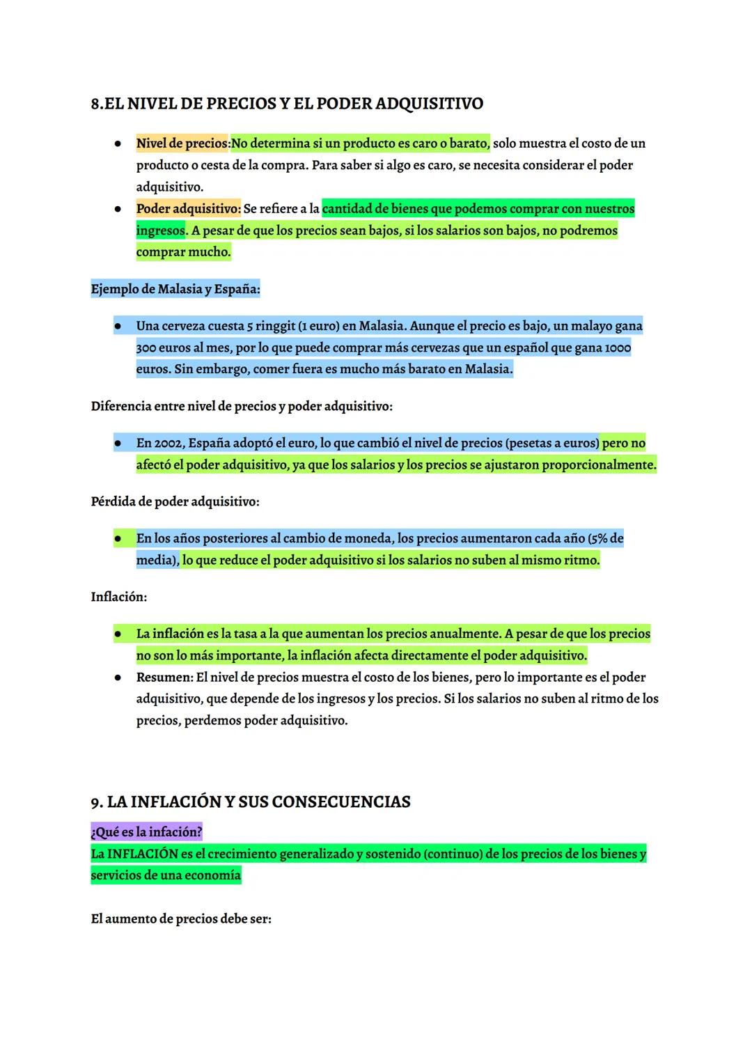 # RESUMEN ECONOMÍA tema 9
.Ejemplos o citas
.ECUACIONES O
Importante. Preguntas (que se plantean)
Palabras clave
ESQUEMAS
Definiciones