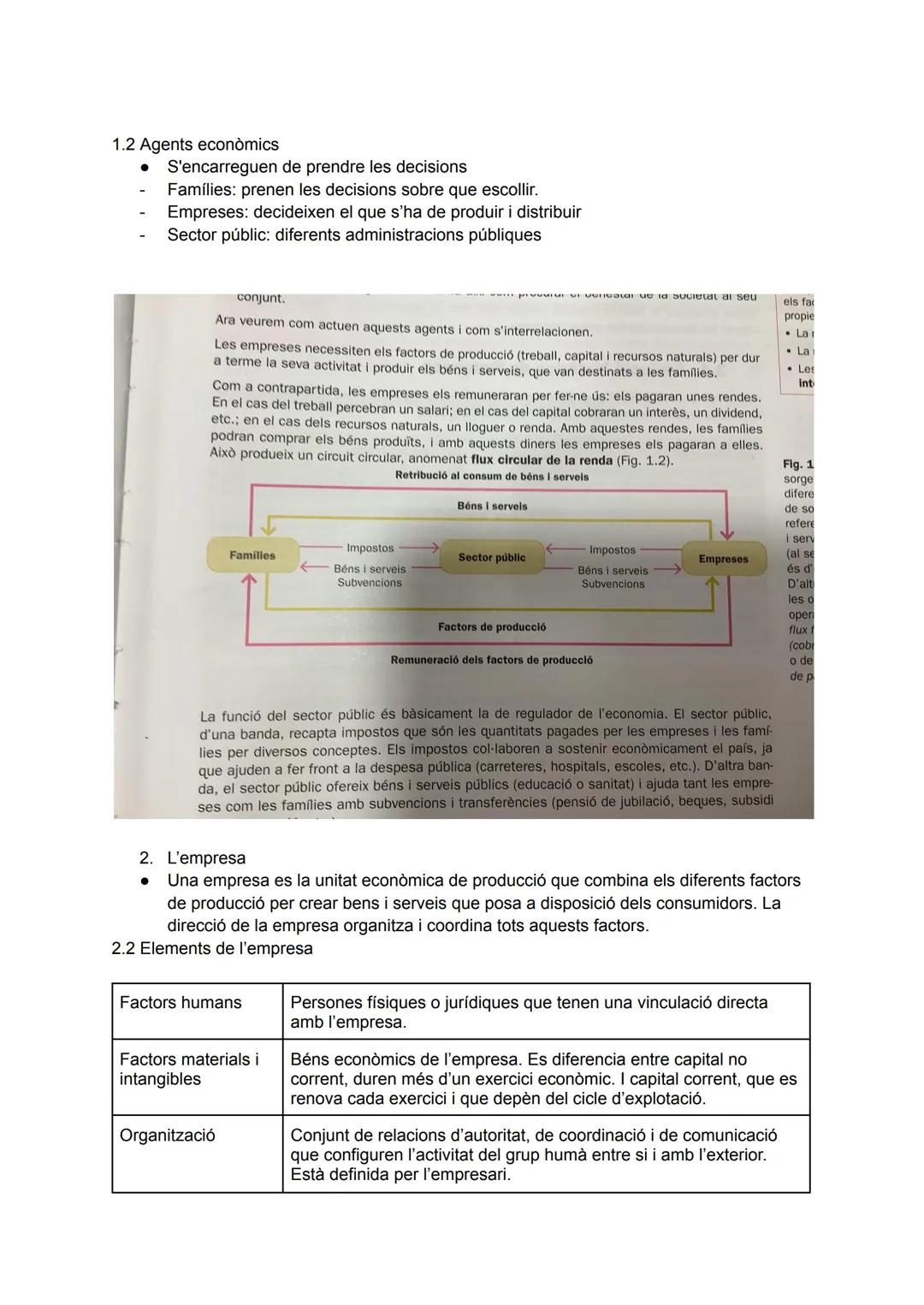 # T.1 L'EMPRESA
1. L'activitat econòmica
* Bé: és un objecte material que produeix una satisfacció perquè permet con tir un
desig o