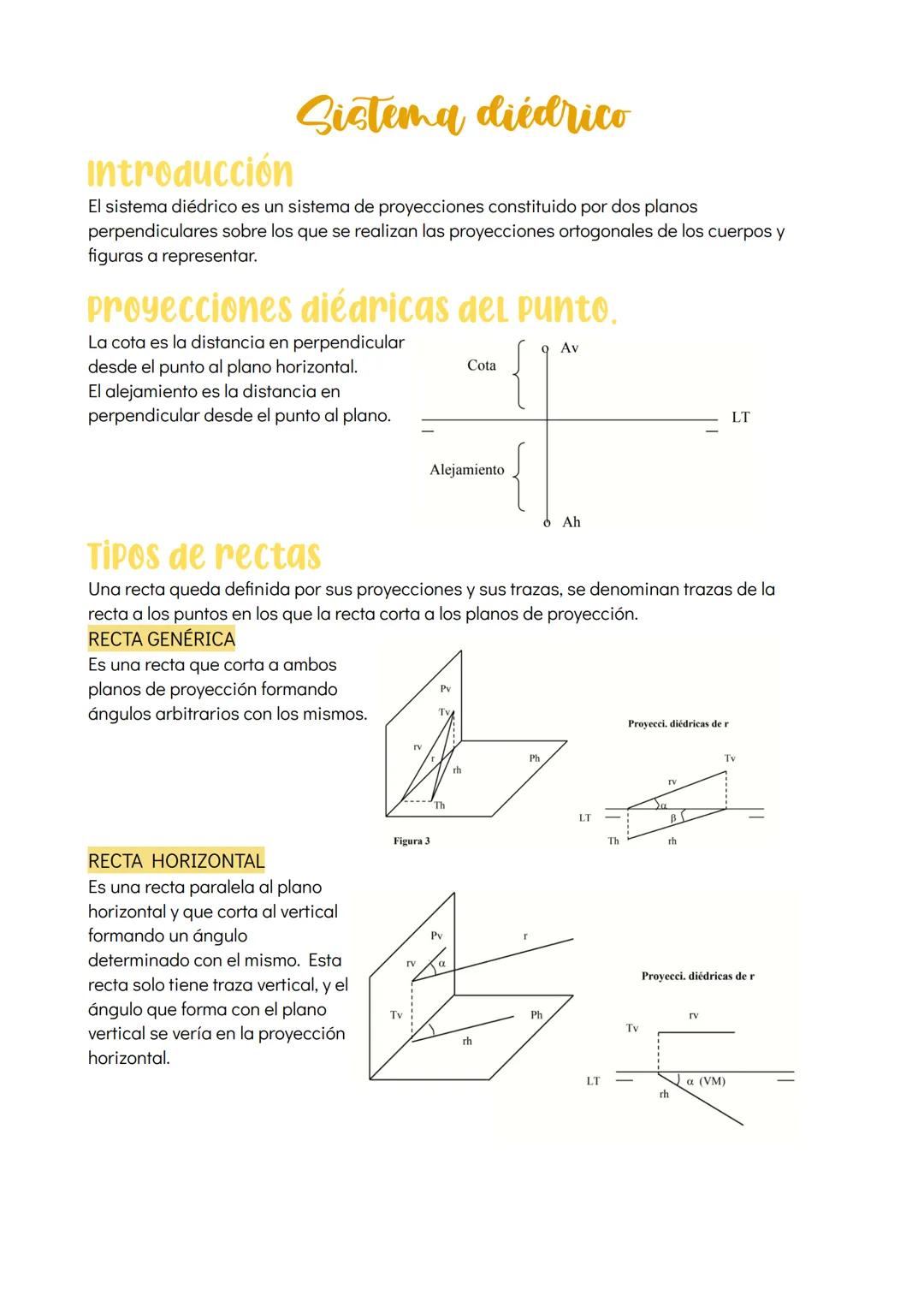 # Sistema diédrico
## Introducción
El sistema diédrico es un sistema de proyecciones constituido por dos planos perpendiculares sobre los q