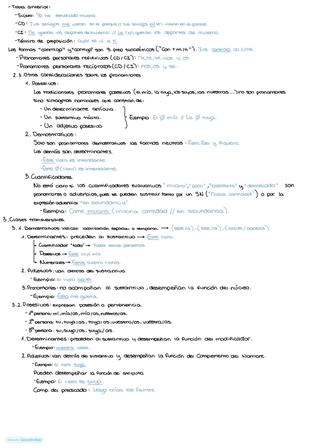 Determinantes y pronomiores.
1. Determinantes.
1.1 Puntos de vista.
-Punto de vista morfológico: poseen por co general, flexión de géner