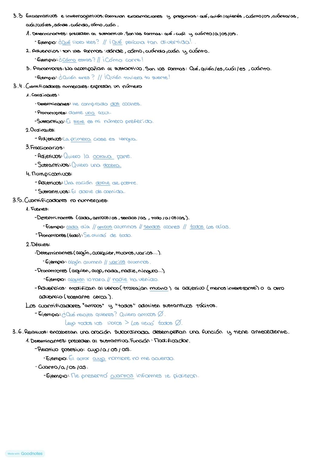 Determinantes y pronomiores.
1. Determinantes.
1.1 Puntos de vista.
-Punto de vista morfológico: poseen por co general, flexión de géner