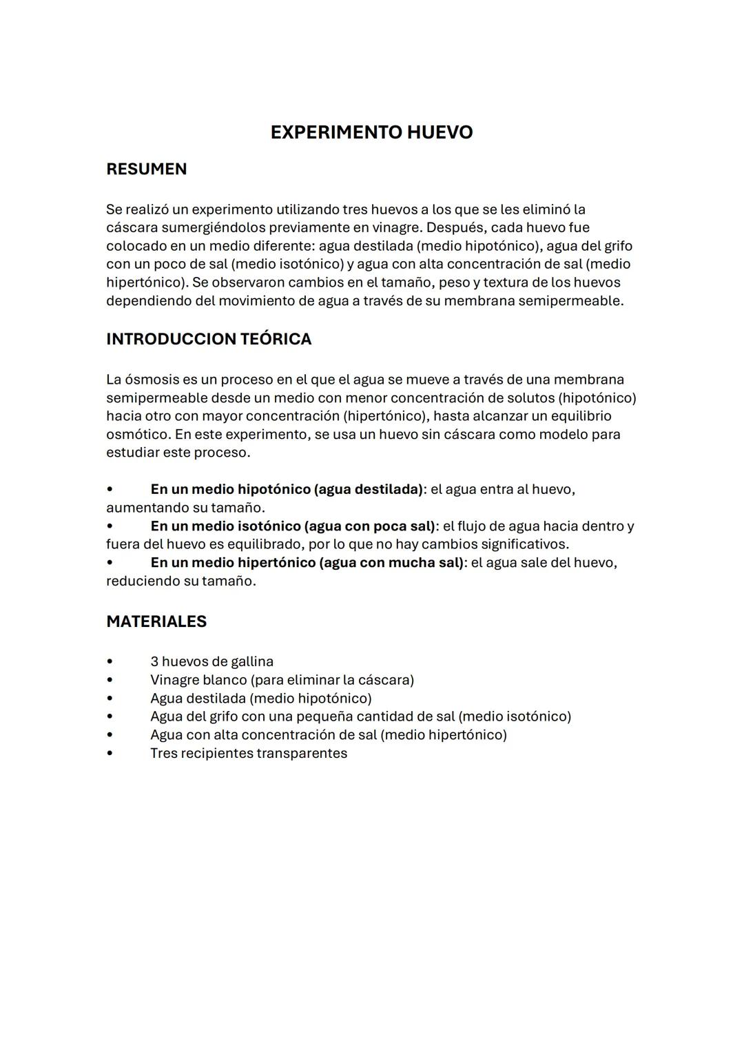# TRABAJO SOBRE
# LA ÓSMOSIS
TRABAJO HECHO POR:
DANIEL SANCHEZ COCA
NATALIA MARTIN TORO
LUPE MENDEZ SERRANO EXPERIMENTO HUEVO
RESUMEN