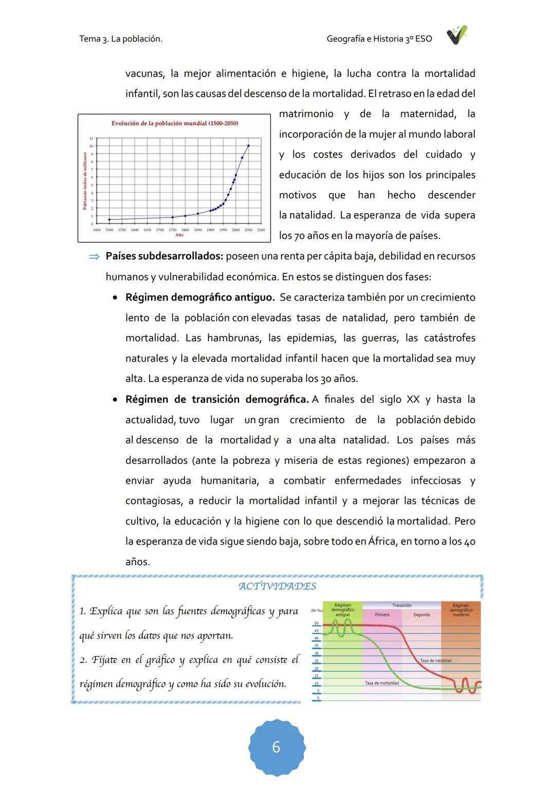 Tema 3. La población.
Geografía e Historia 3º ESO
TEMA 3.
LA POBLACIÓN
1. LA POBLACIÓN
1.1. Estructura de la población
1.2. El crecimie