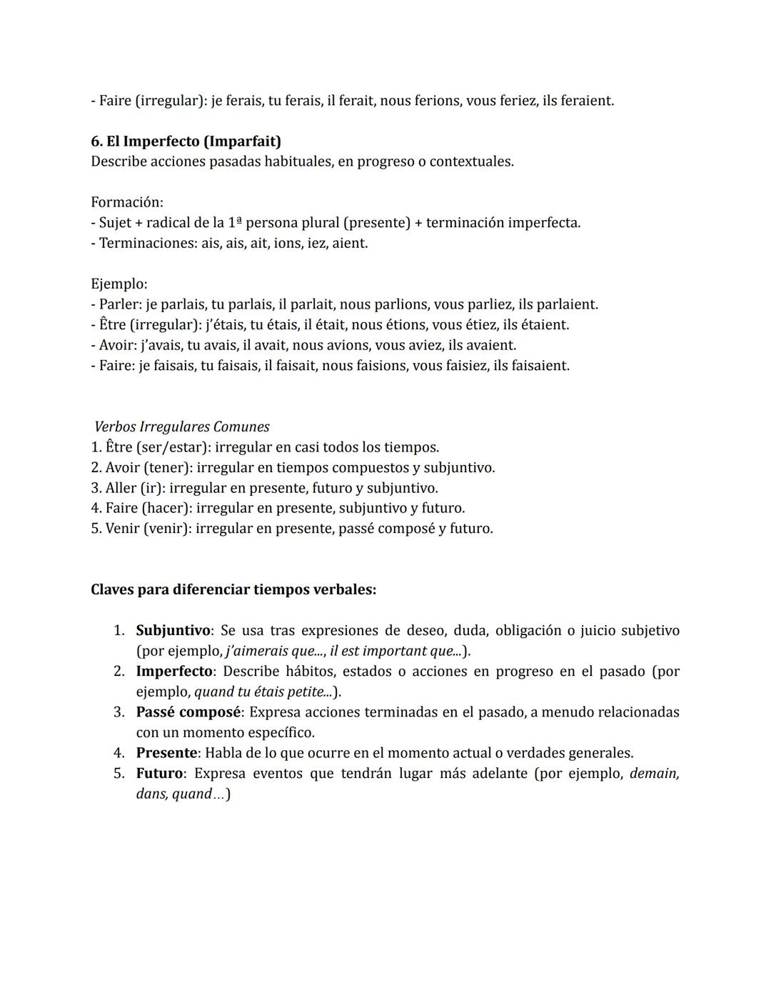 --- OCR Start ---
GRAMÁTICA
1. El Presente (Présent)
Este tiempo se usa para expresar acciones habituales, verdades generales o lo que ocurr