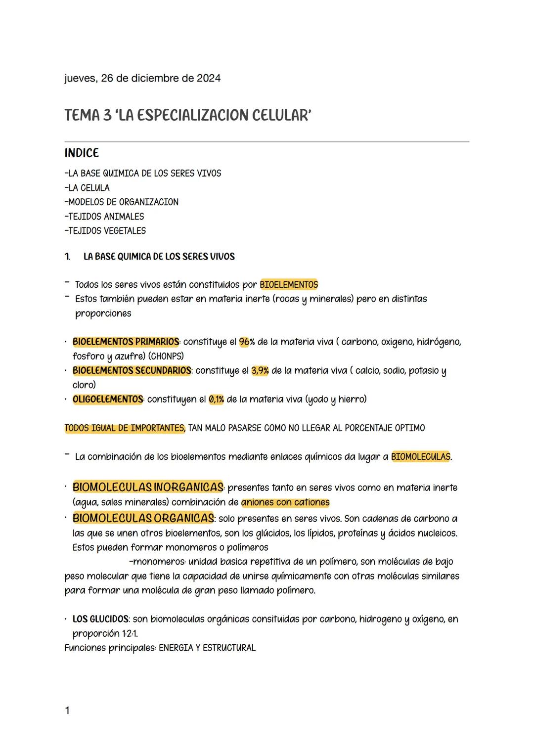 tema 3 la especialización celular