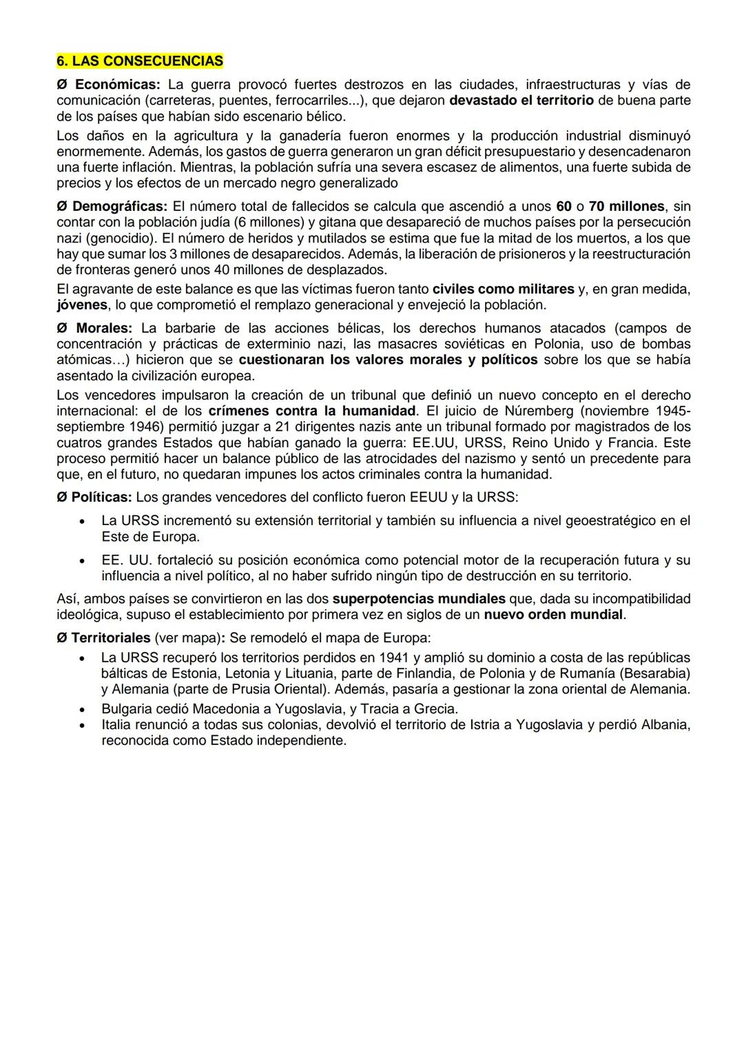 # UNIDAD 4. LA II GUERRA MUNDIAL
1. LA 2^{a} GUERRA MUNDIAL: ANTECEDENTES Y ORÍGENES
La IGM dejó un rastro de destrucción y muerte que sumi