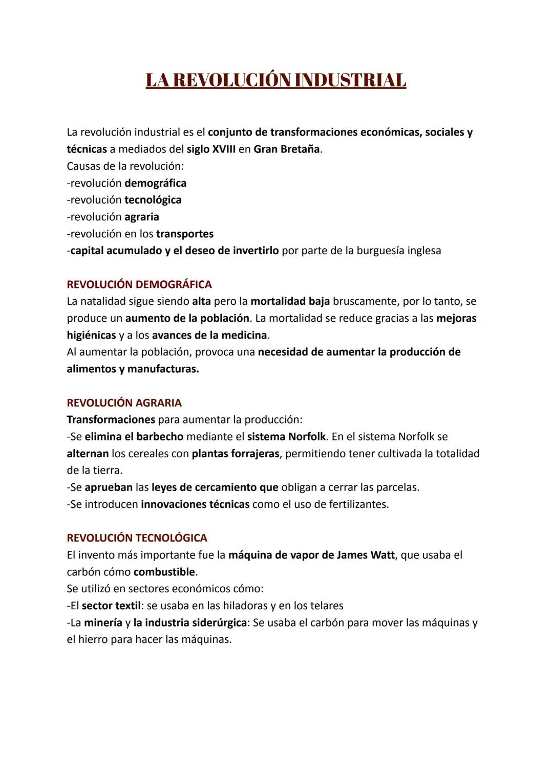 # LA REVOLUCIÓN INDUSTRIAL
La revolución industrial es el conjunto de transformaciones económicas, sociales y
técnicas a mediados del siglo
