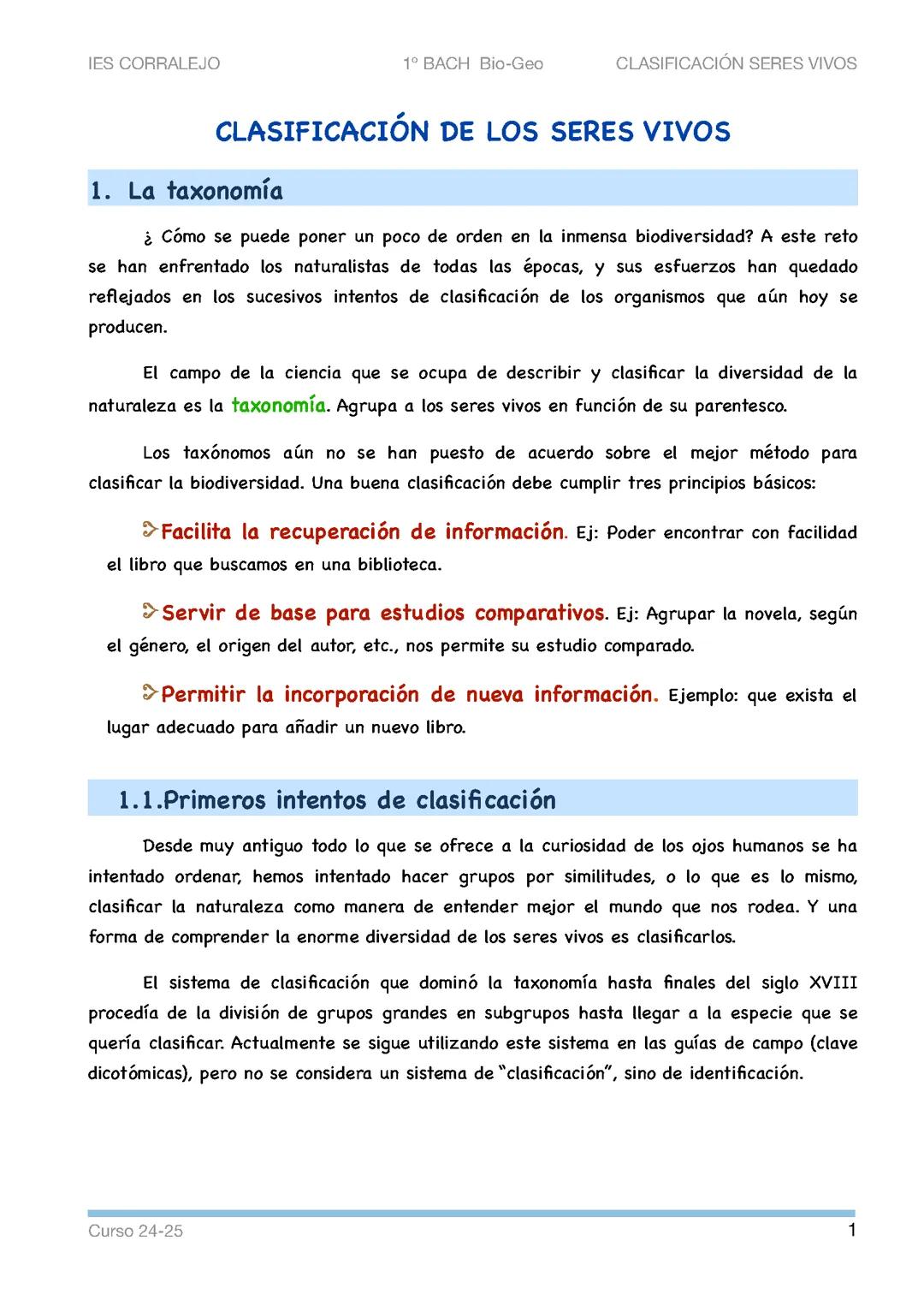 Clasificación de los seres vivos