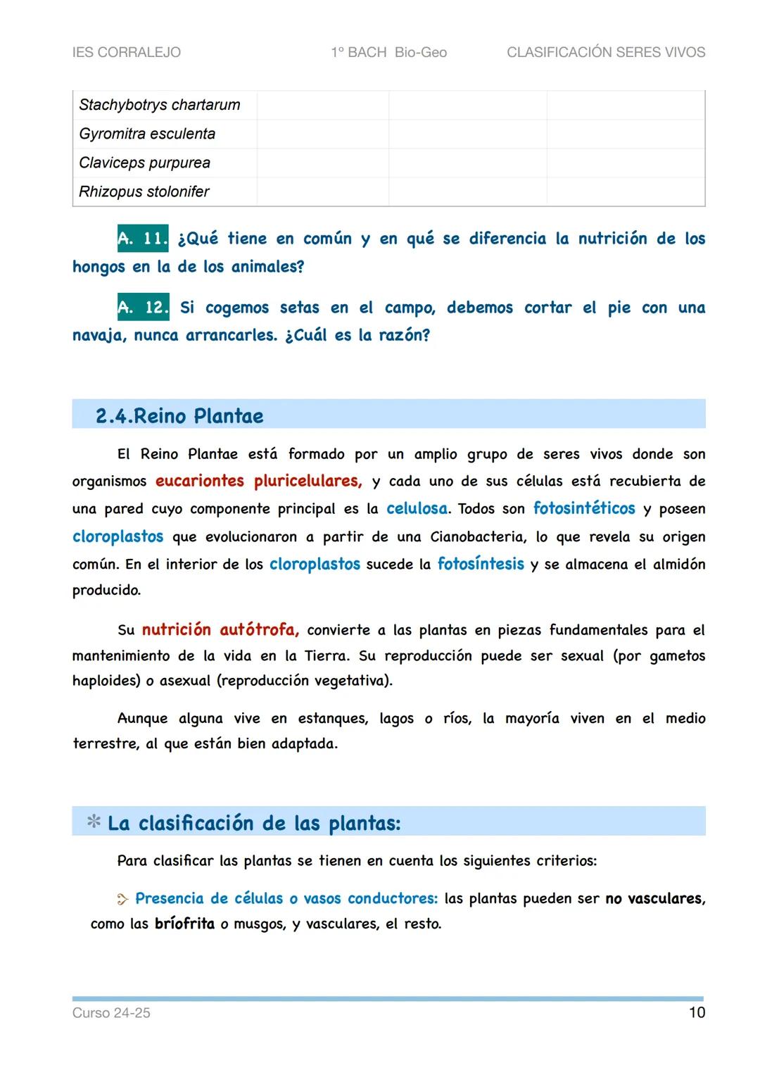 --- OCR Start ---
IES CORRALEJO
1º BACH Bio-Geo
CLASIFICACIÓN SERES VIVOS
CLASIFICACIÓN DE LOS SERES VIVOS
1. La taxonomía
¿Cómo se puede po