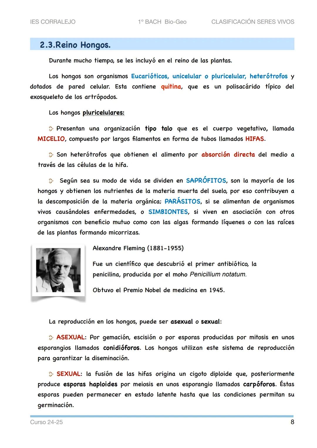--- OCR Start ---
IES CORRALEJO
1º BACH Bio-Geo
CLASIFICACIÓN SERES VIVOS
CLASIFICACIÓN DE LOS SERES VIVOS
1. La taxonomía
¿Cómo se puede po