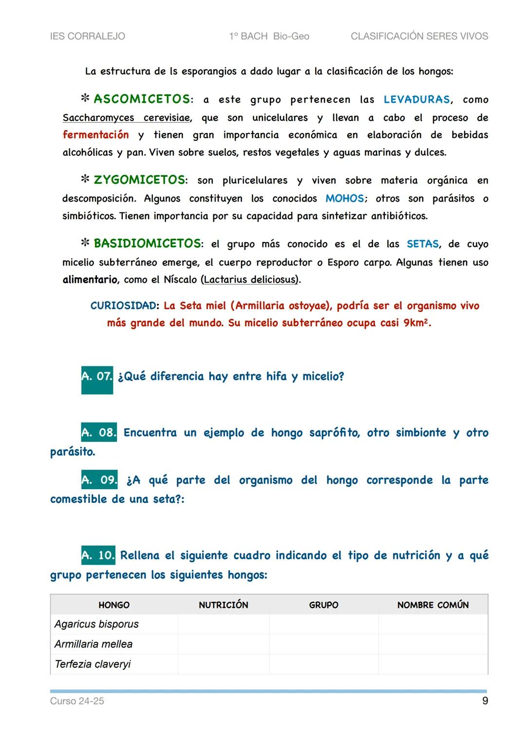 --- OCR Start ---
IES CORRALEJO
1º BACH Bio-Geo
CLASIFICACIÓN SERES VIVOS
CLASIFICACIÓN DE LOS SERES VIVOS
1. La taxonomía
¿Cómo se puede po