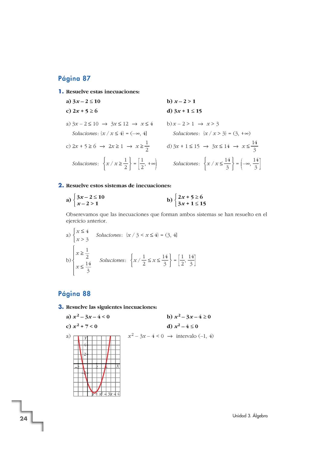 Inecuaciones y sistemas de inecuaciones