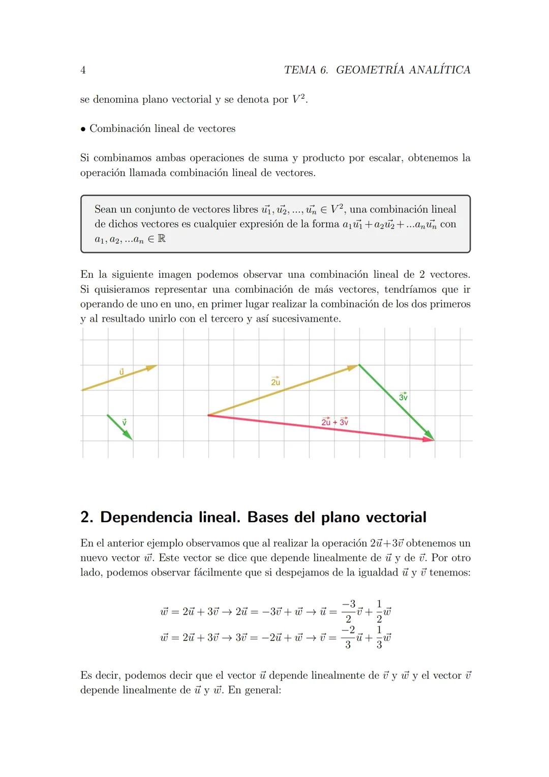 --- OCR Start ---
Geometría analítica
TEMA 6
Existen algunas magnitudes físicas como pueden ser la fuerza, el desplazamiento,
la velocidad..