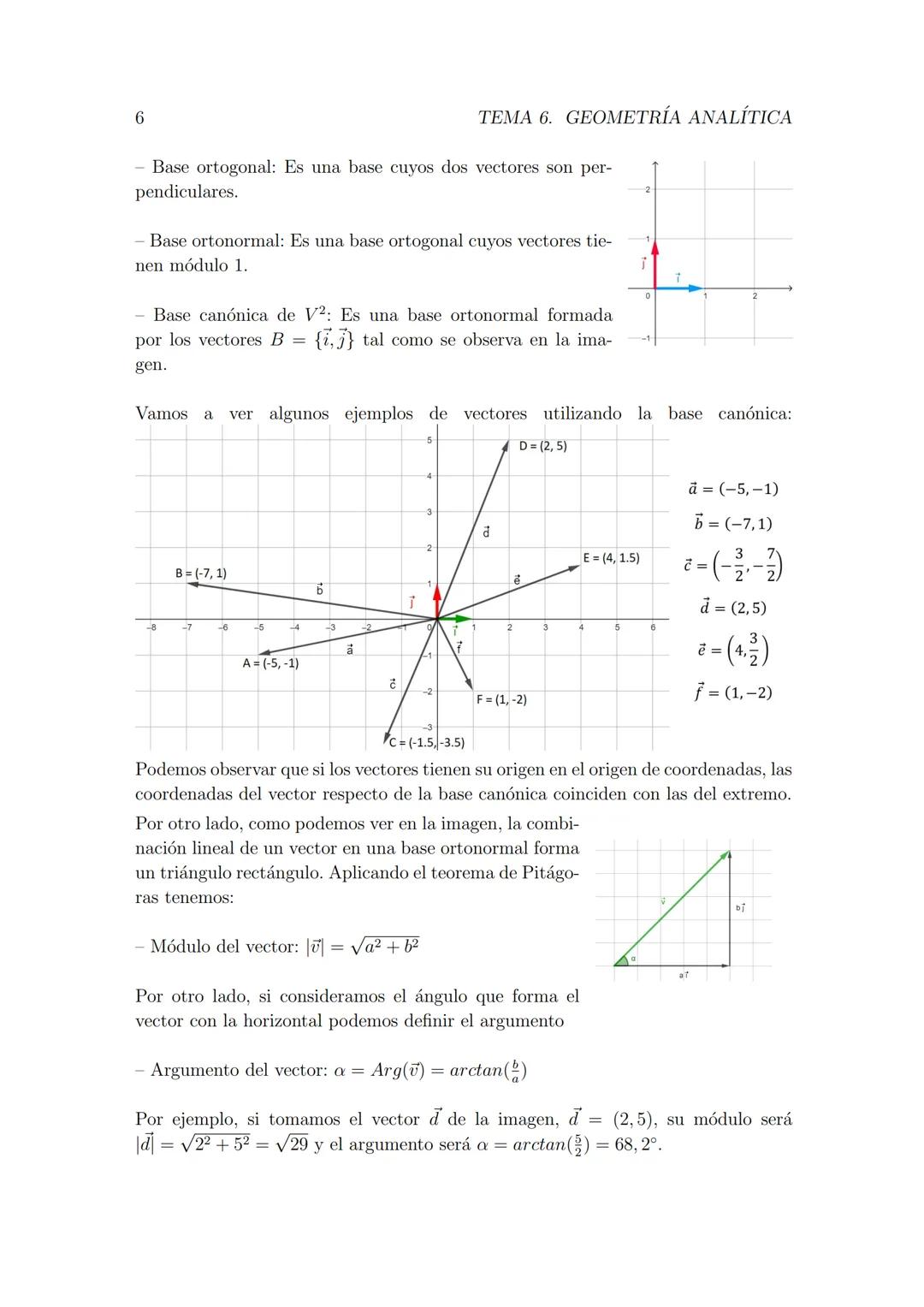 --- OCR Start ---
Geometría analítica
TEMA 6
Existen algunas magnitudes físicas como pueden ser la fuerza, el desplazamiento,
la velocidad..