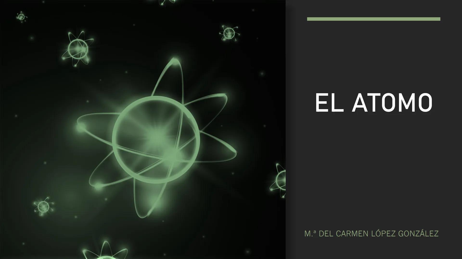 27/01/2025
TEMA 4: EL ÁTOMO
Constitución y
Características
ELETRON
PROTON
NEUTRON
NÚCLEO
Neutrones
Electrones
Protones
Núcleo
María del Carm