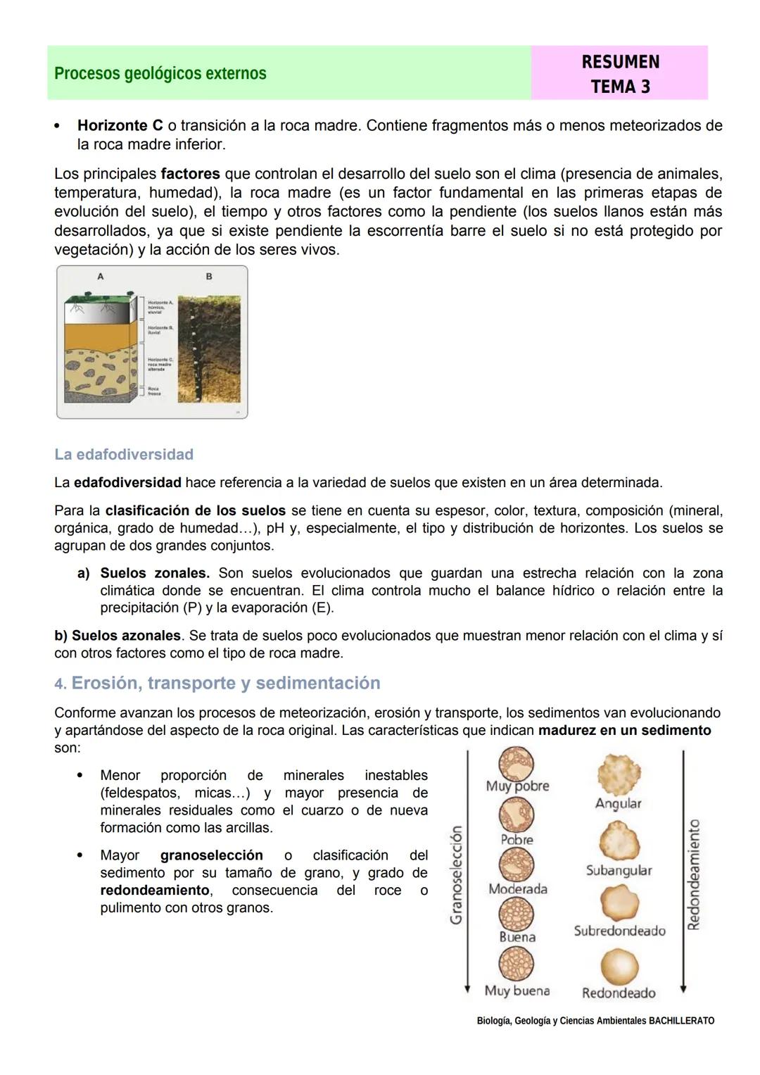 Procesos geológicos externos
1. Las capas fluidas de la Tierra
RESUMEN
TEMA 3
Los procesos geológicos externos (meteorización, erosión, t