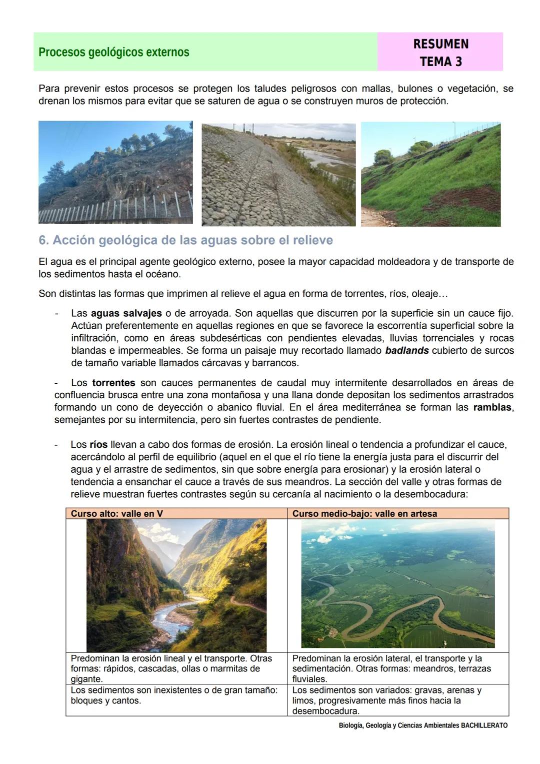 Procesos geológicos externos
1. Las capas fluidas de la Tierra
RESUMEN
TEMA 3
Los procesos geológicos externos (meteorización, erosión, t