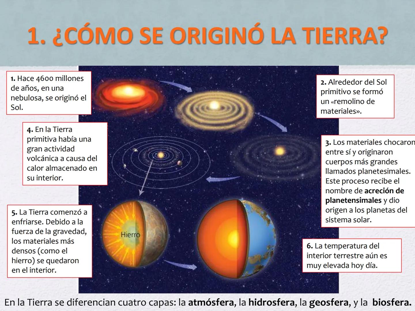 # LA GEOSFERA
Tema 3 # LA GEOSFERA
1. ¿Cómo se originó la Tierra?
2. Las capas del interior terrestre
3. ¿Qué son los minerales?
4. ¿Qué s