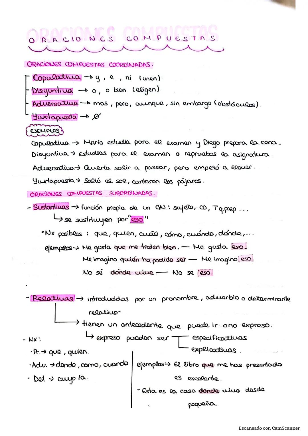 Oraciones Compuestas