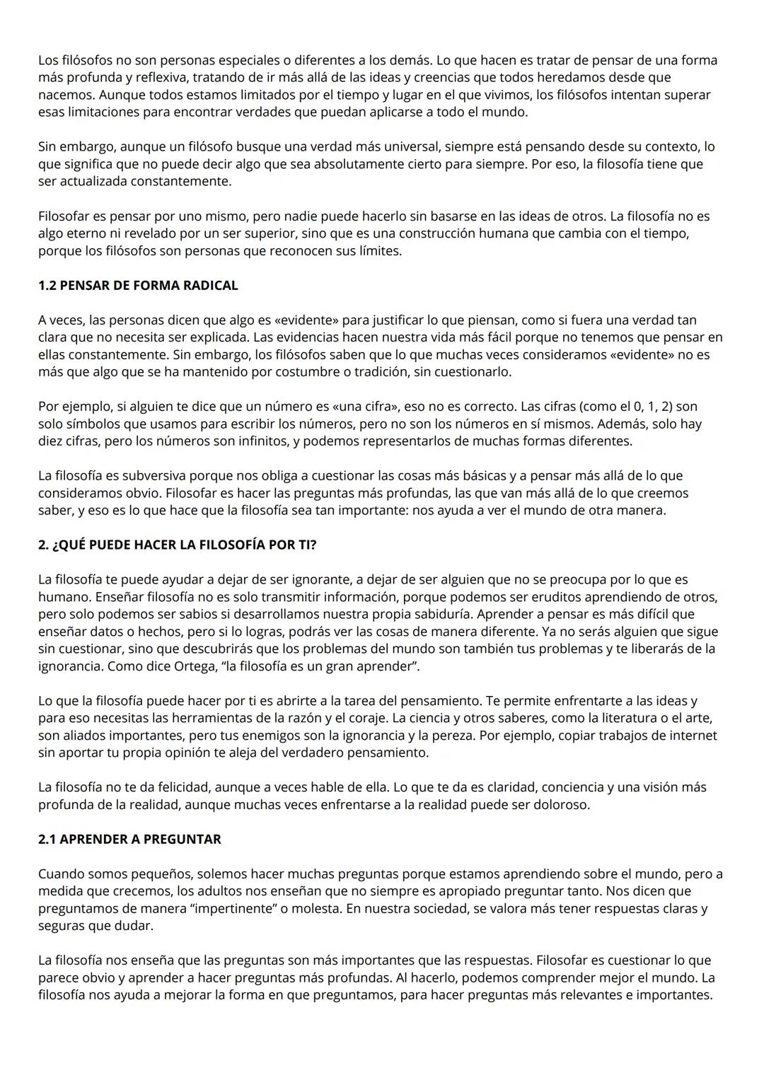 # ¿QUÉ ES FILOSOFÍA?
1.¿QUÉ ES LA FILOSOFÍA? ¿QUÉ ES FILOSOFAR?
La filosofía es una actividad, no una cosa. Filosofar es pensar, pero no c