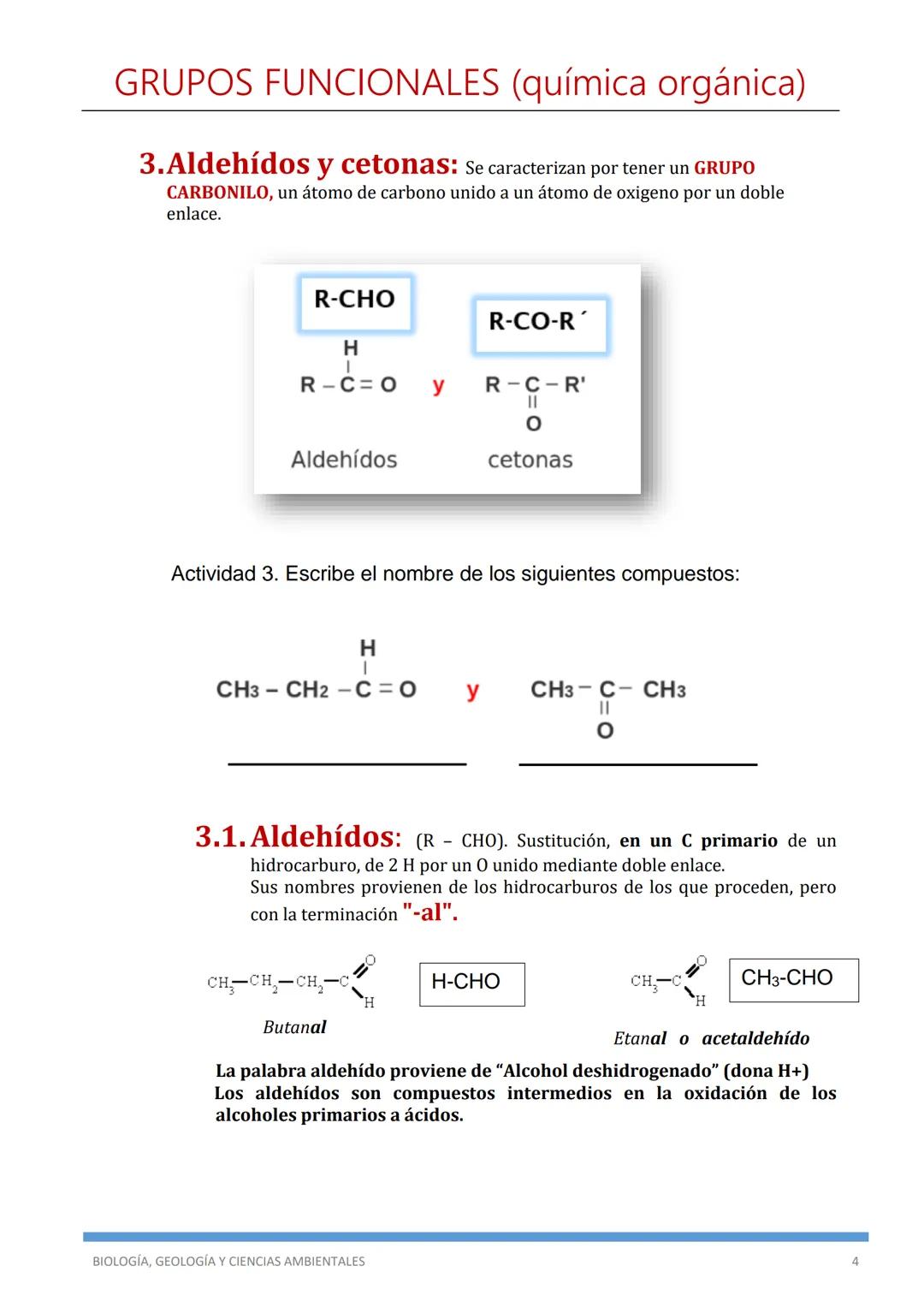 # GRUPOS FUNCIONALES (química orgánica)
Un grupo funcional es un átomo o conjunto de átomos que sustituyen a uno o más de los
hidrógenos un