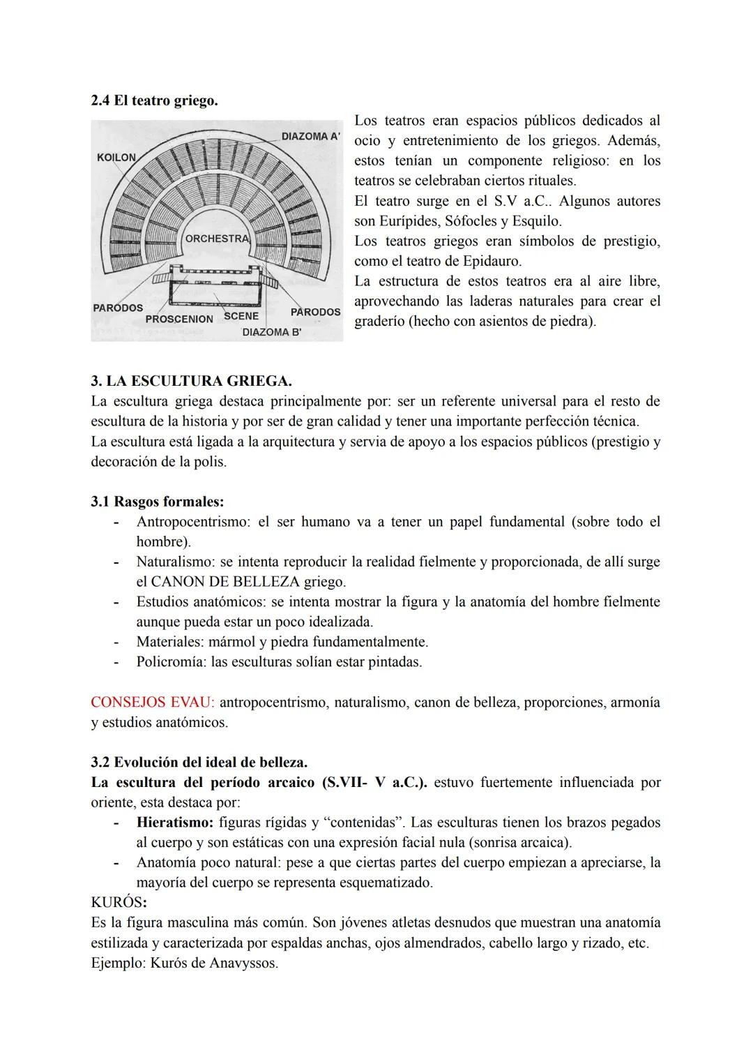 ΤΕΜΑ 1. ΕI ARTE GRIEGO.
0. RASGOS IMPORTANTES DEL ARTE GRIEGO.
- Antropomorfismo: forma del hombre.
- Antropocentrismo: el hombre como centr