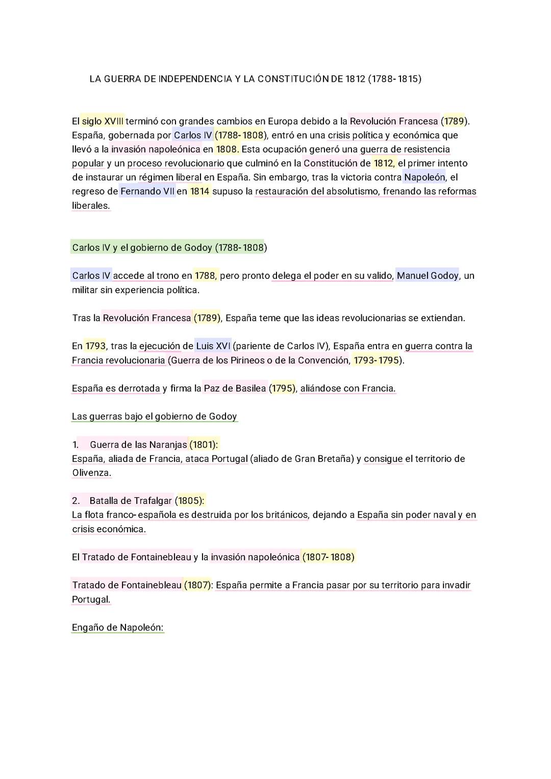 Tema 5 LA GUERRA DE INDEPENDENCIA Y LA CONSTITUCIÓN DE 1812 (1788-1815)La crisis del Antiguo Régimen