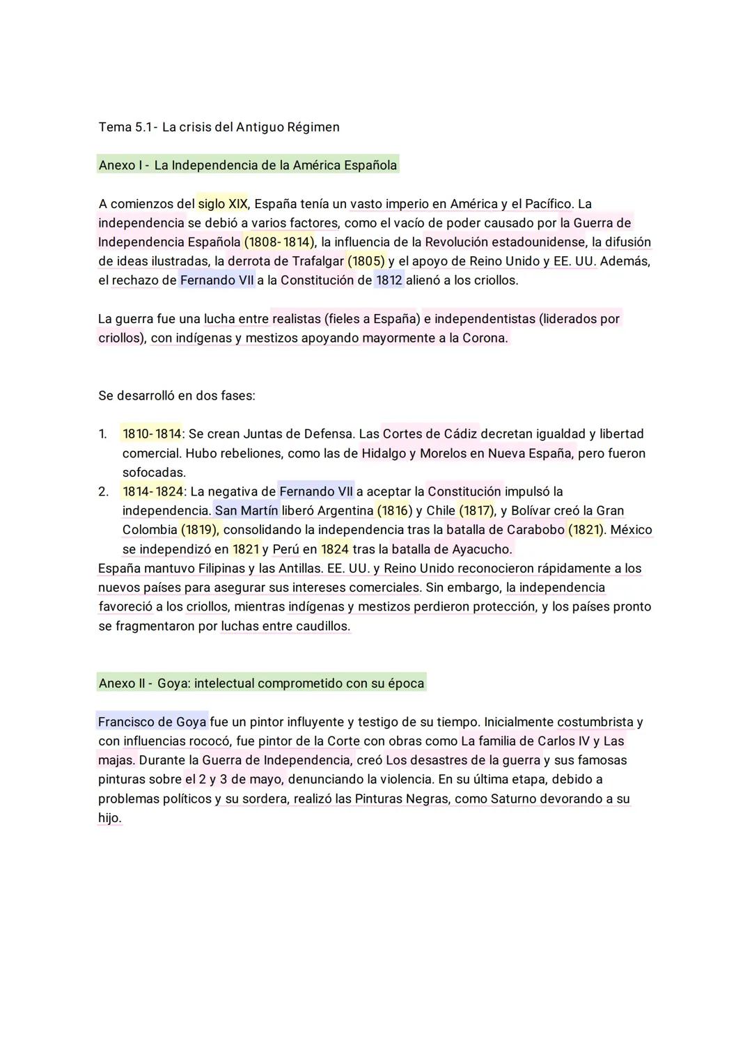 # LA GUERRA DE INDEPENDENCIA Y LA CONSTITUCIÓN DE 1812 (1788-1815)
El siglo XVIII terminó con grandes cambios en Europa debido a la Revoluci
