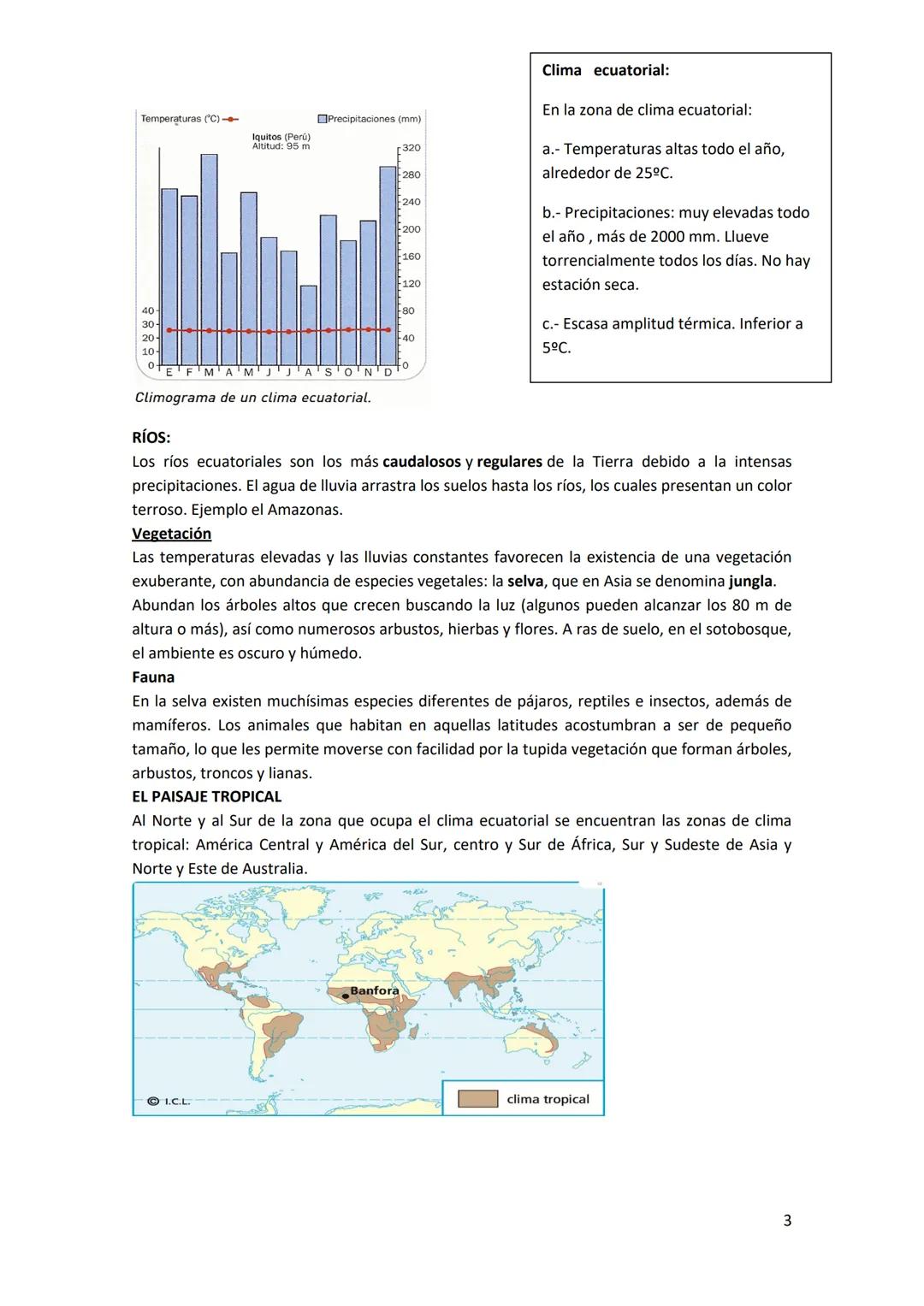 # LOS CLIMAS DE LA TIERRA
Entendemos por "clima" el estado general de la atmósfera en un lugar determinado durante
un periodo de tiempo rep