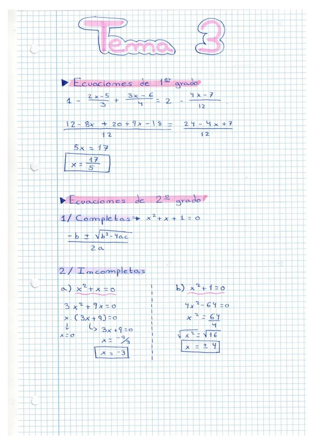 # Tema 3
►Ecuaciomes de 1ᵉʳ grado
$1 - \frac{2x-5}{3} + \frac{3x-6}{4} = 2 - \frac{4x-7}{12}$
$\frac{12-8x + 20 + 9x - 18}{12} = \frac{24