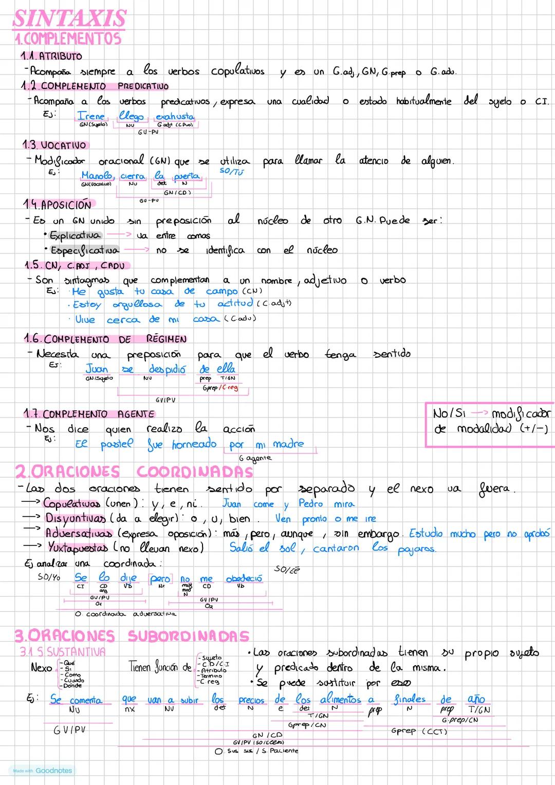 # SINTAXIS
4.COMPLEMENTOS
4.1.ATRIBUTO
-Acompaña siempre a los verbos copulativos y es un G.adj, GN, G prep o G.adv.
4.2.COMPLEMENTO PRED