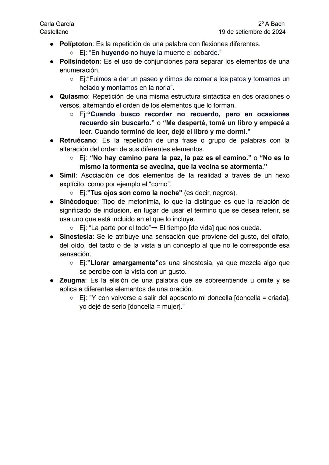 Carla García
Castellano
FIGURAS RETÓRICAS
Dos tipos de figuras retóricas:
2° A Bach
19 de setiembre de 2024
1. Figura de dicción: Son de c