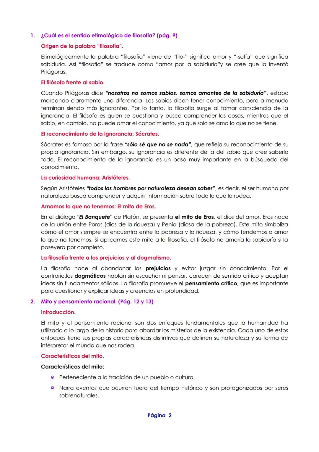TEMA 1
EL SABER FILOSÓFICO 1. ¿Cuál es el sentido etimológico de filosofía? (pág. 9)
Origen de la palabra "filosofía".
Etimológicamente la p