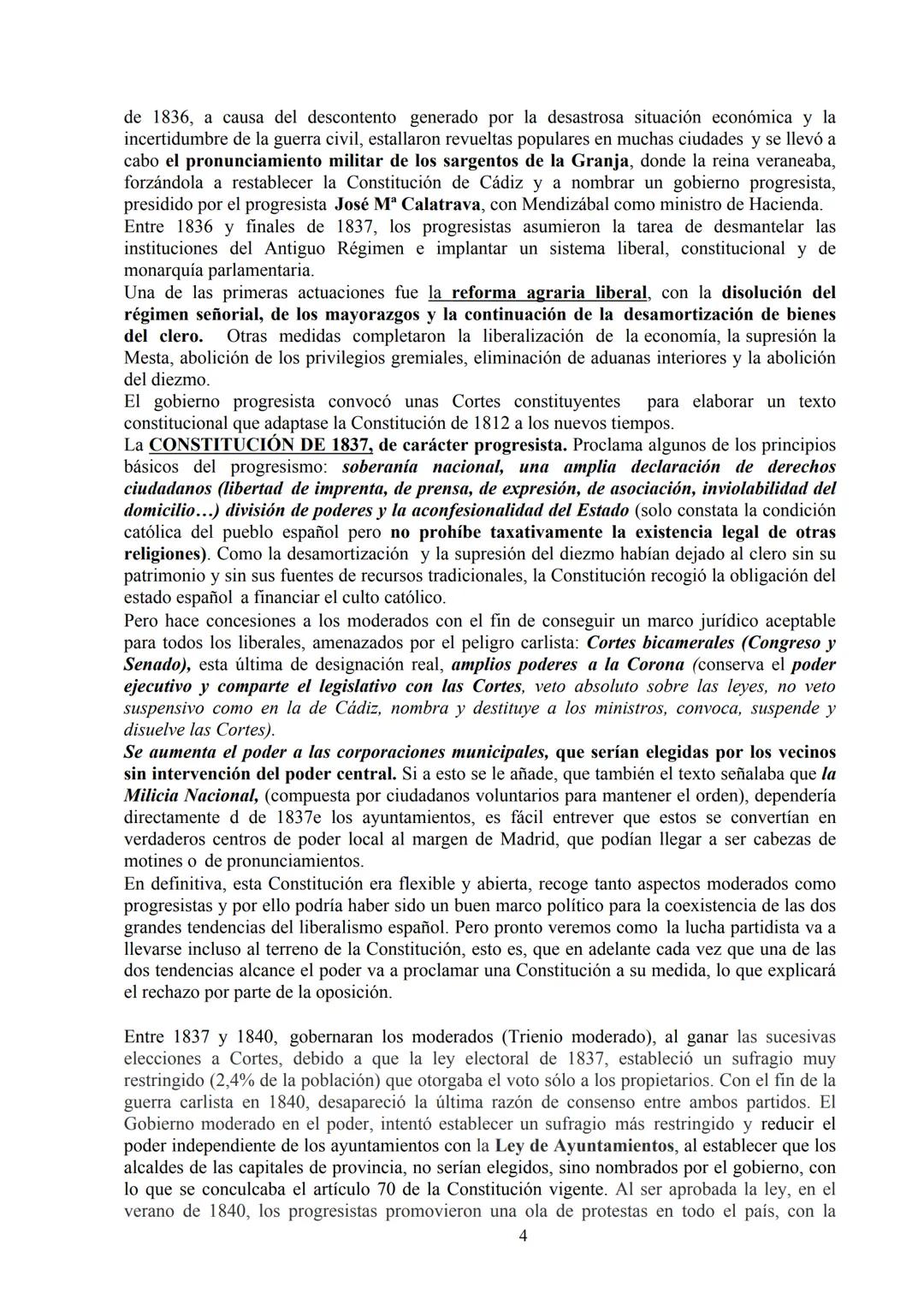 # TEMA 4: EL PERIODO DE LAS REGENCIAS DURANTE EL REINADO DE
ISABEL II (1833-1843): REVOLUCIÓN LIBERAL Y PRIMERA GUERRA CARLISTA
Con la muert