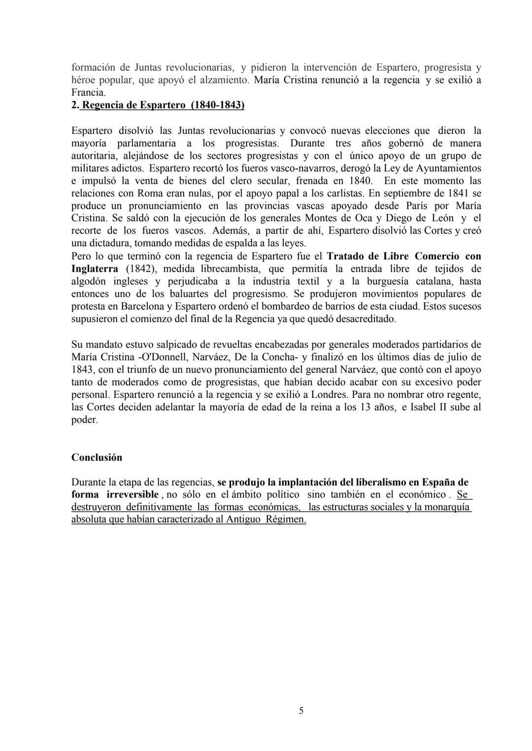 # TEMA 4: EL PERIODO DE LAS REGENCIAS DURANTE EL REINADO DE
ISABEL II (1833-1843): REVOLUCIÓN LIBERAL Y PRIMERA GUERRA CARLISTA
Con la muert