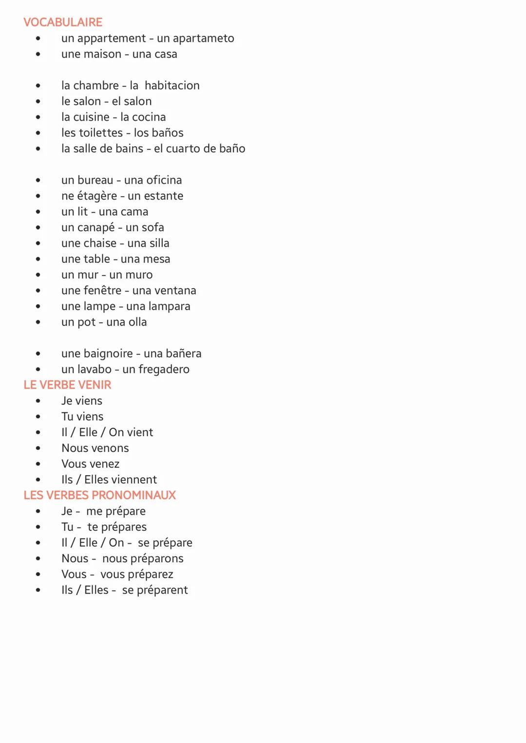 VOCABULAIRE
* un appartement - un apartameto
* une maison - una casa
* la chambre - la habitacion
* le salon - el salon
* la cui