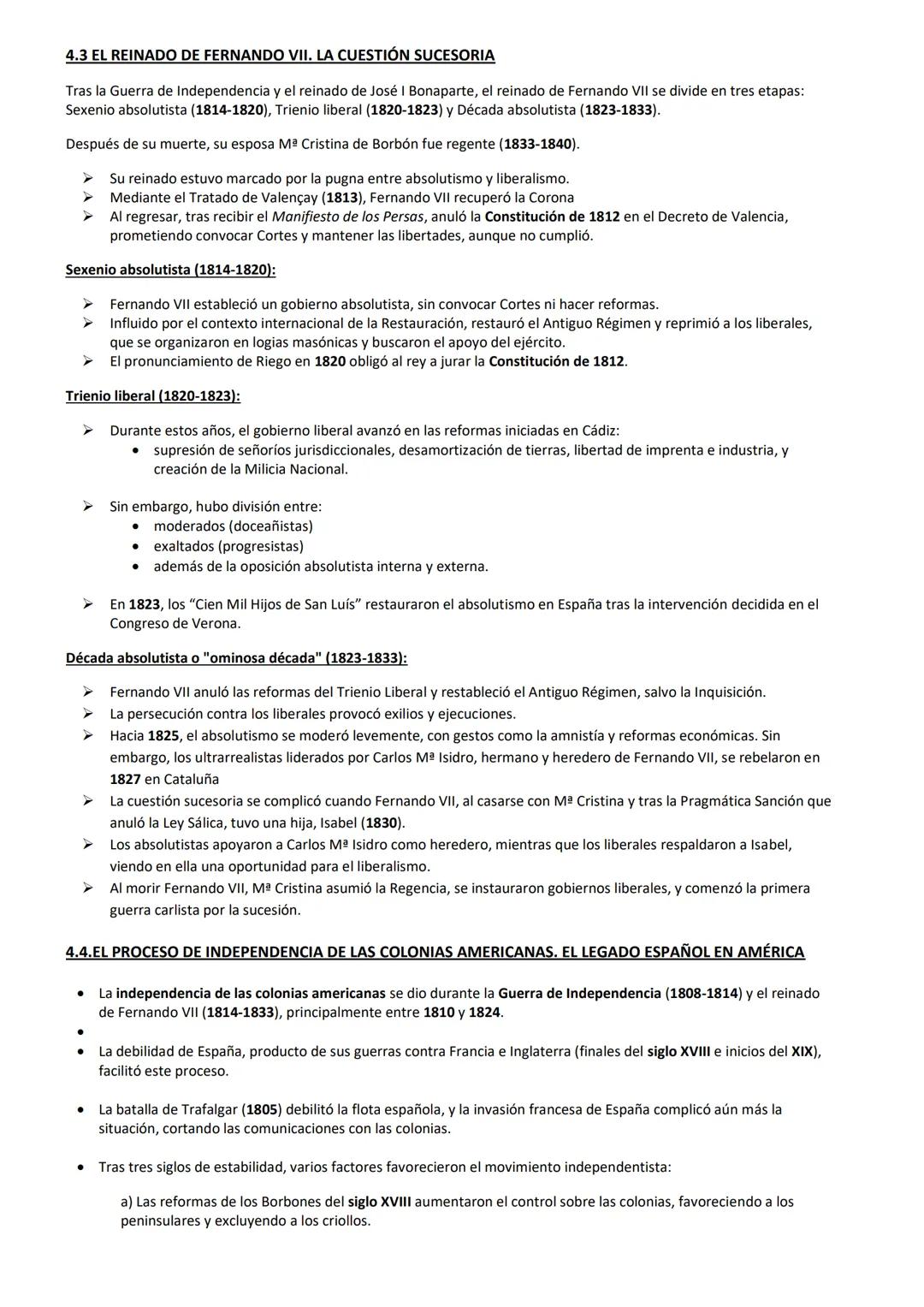 TEMA 4
LA CRISIS DEL ANTIGUO RÉGIMEN (1788-1833)
4.1 EL REINADO DE CARLOS IV: LA GUERRA DE INDEPENDENCIA
Carlos IV accedió al trono en 178