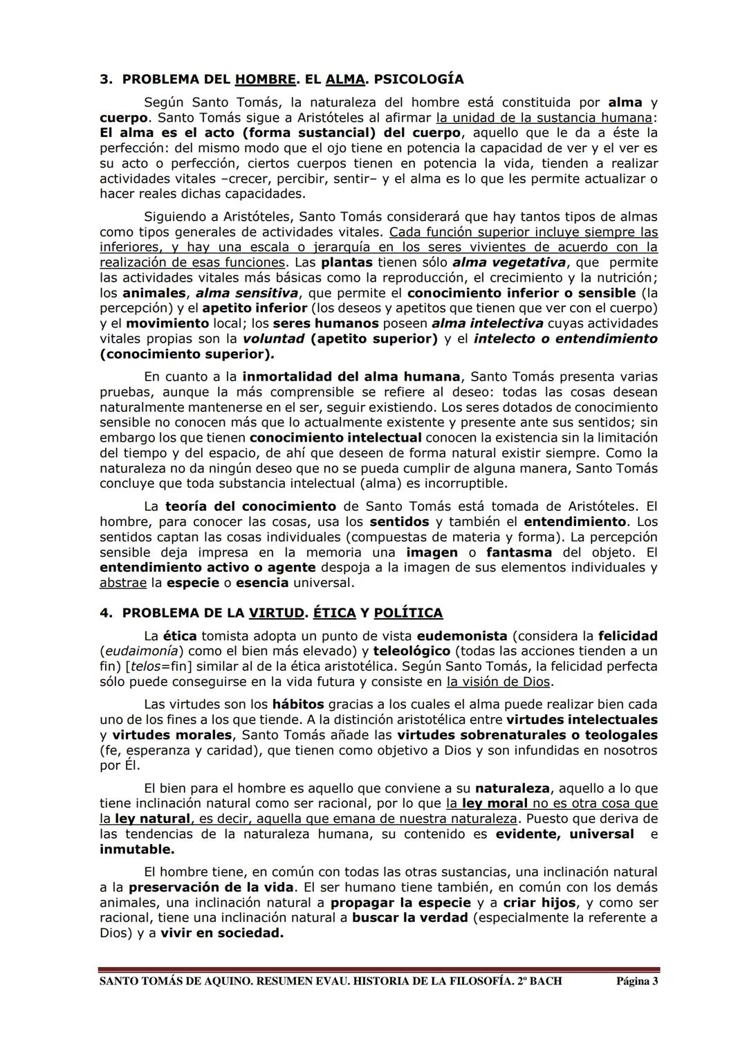 --- OCR Start ---
SANTO TOMÁS DE AQUINO (1225-1274) RESUMEN EVAU
1. PROBLEMA DE DIOS
La filosofía cristiana medieval recibirá el nombre de E