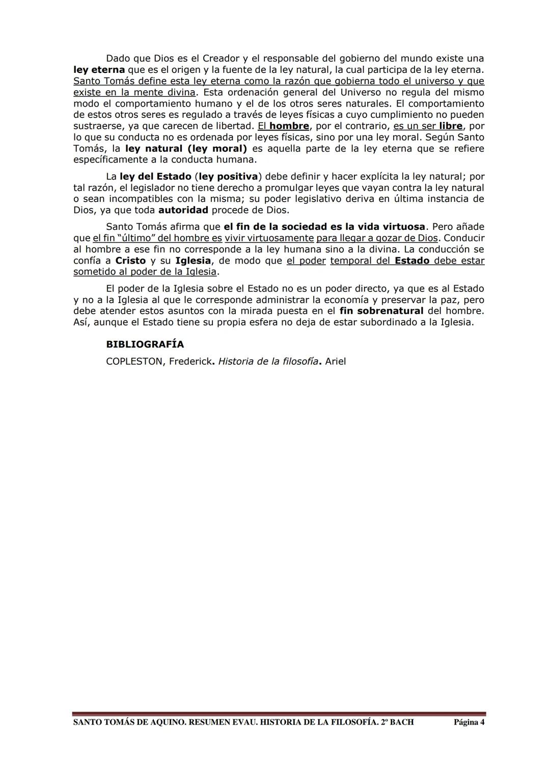 --- OCR Start ---
SANTO TOMÁS DE AQUINO (1225-1274) RESUMEN EVAU
1. PROBLEMA DE DIOS
La filosofía cristiana medieval recibirá el nombre de E