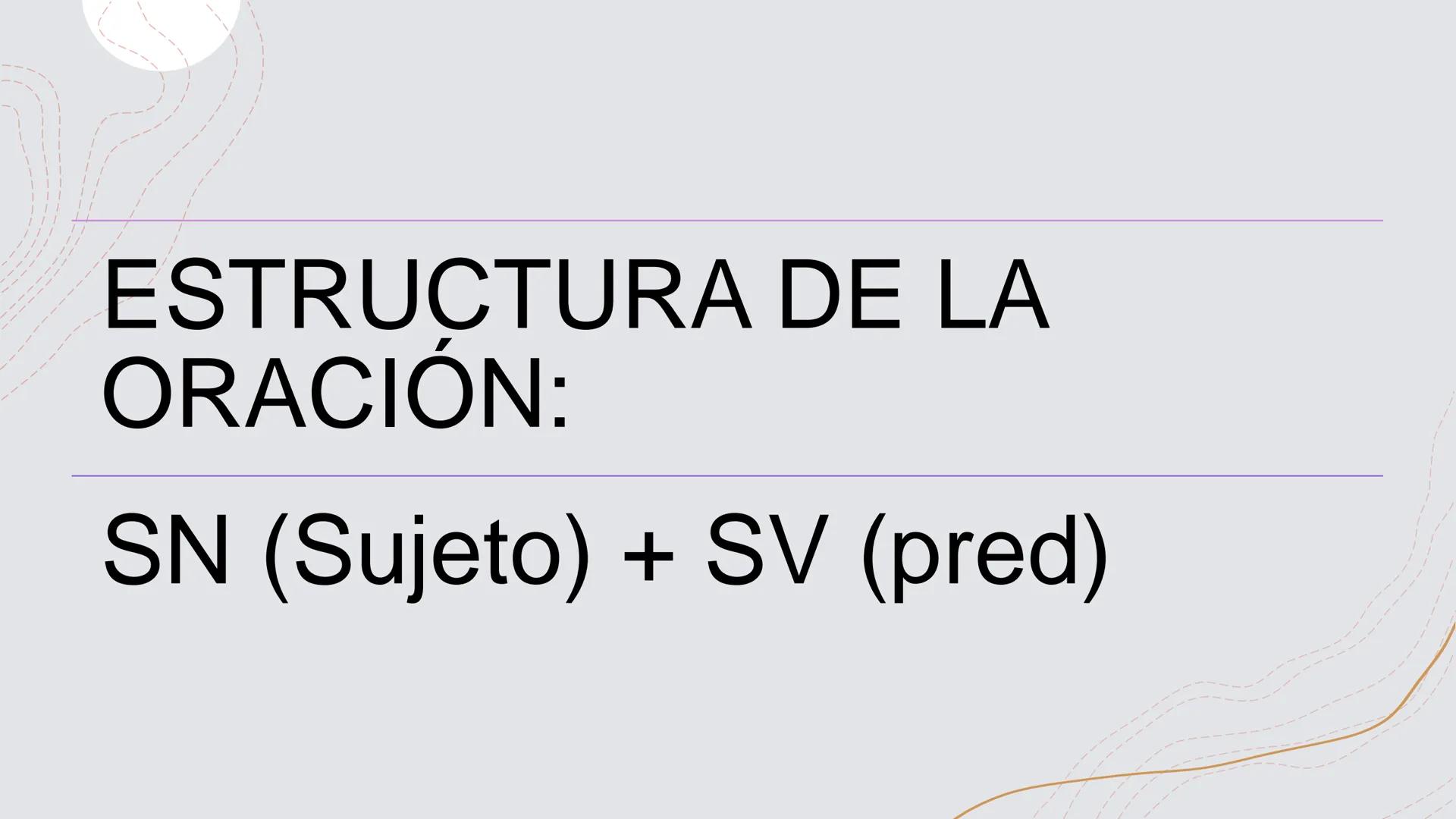 # LA ORACIÓN
# SIMPLE
SU ANÁLISIS Y TIPOS # ESTRUCTURA DE LA
ORACIÓN:
SN (Sujeto) + SV (pred) --- OCR Start ---
Recordemos los sintagmas
S