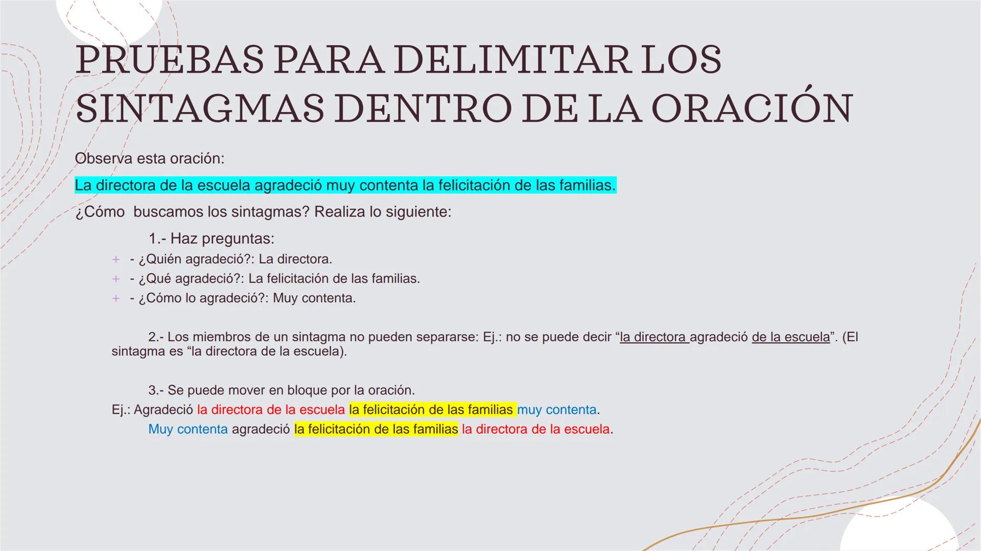 # LA ORACIÓN
# SIMPLE
SU ANÁLISIS Y TIPOS # ESTRUCTURA DE LA
ORACIÓN:
SN (Sujeto) + SV (pred) --- OCR Start ---
Recordemos los sintagmas
S