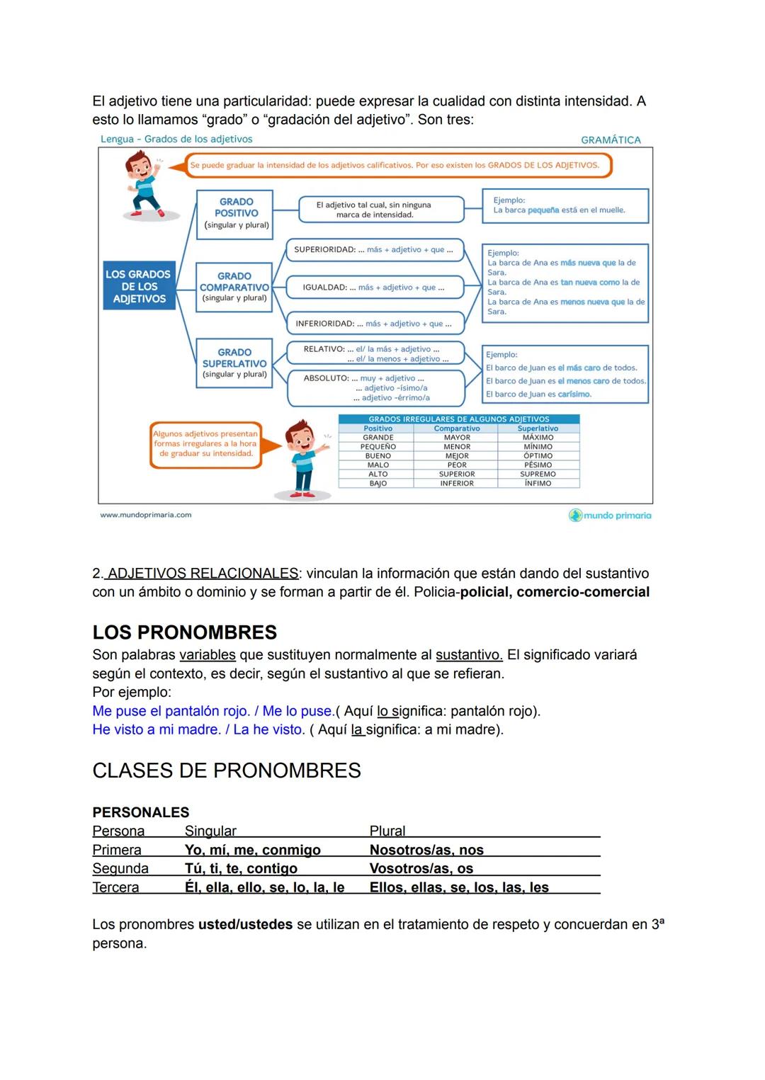--- OCR Start ---
Clases de palabras:
REPASO MORFOLOGÍA
a. Palabras variables:
SUSTANTIVO, ADJETIVO, VERBO, PRONOMBRE Y DETERMINANTES
b. Pal