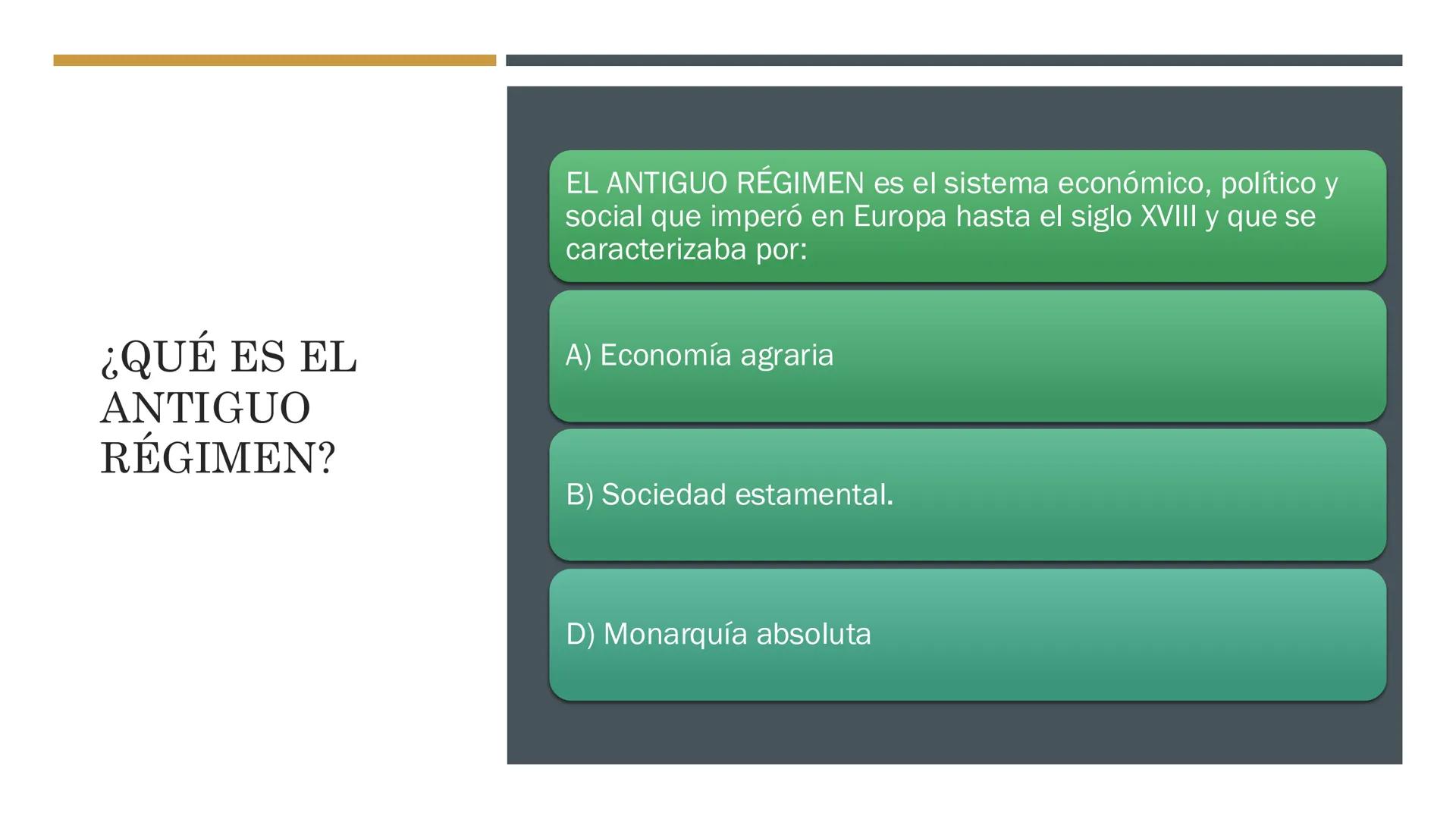 # TEMA 1 ¿QUÉ
FACTORES
HICIERON
ENTRAR EN
CRISIS AL
ANTIGUO
RÉGIMEN? ## ¿QUÉ ES EL
ANTIGUO
RÉGIMEN?
EL ANTIGUO RÉGIMEN es el sistema económ
