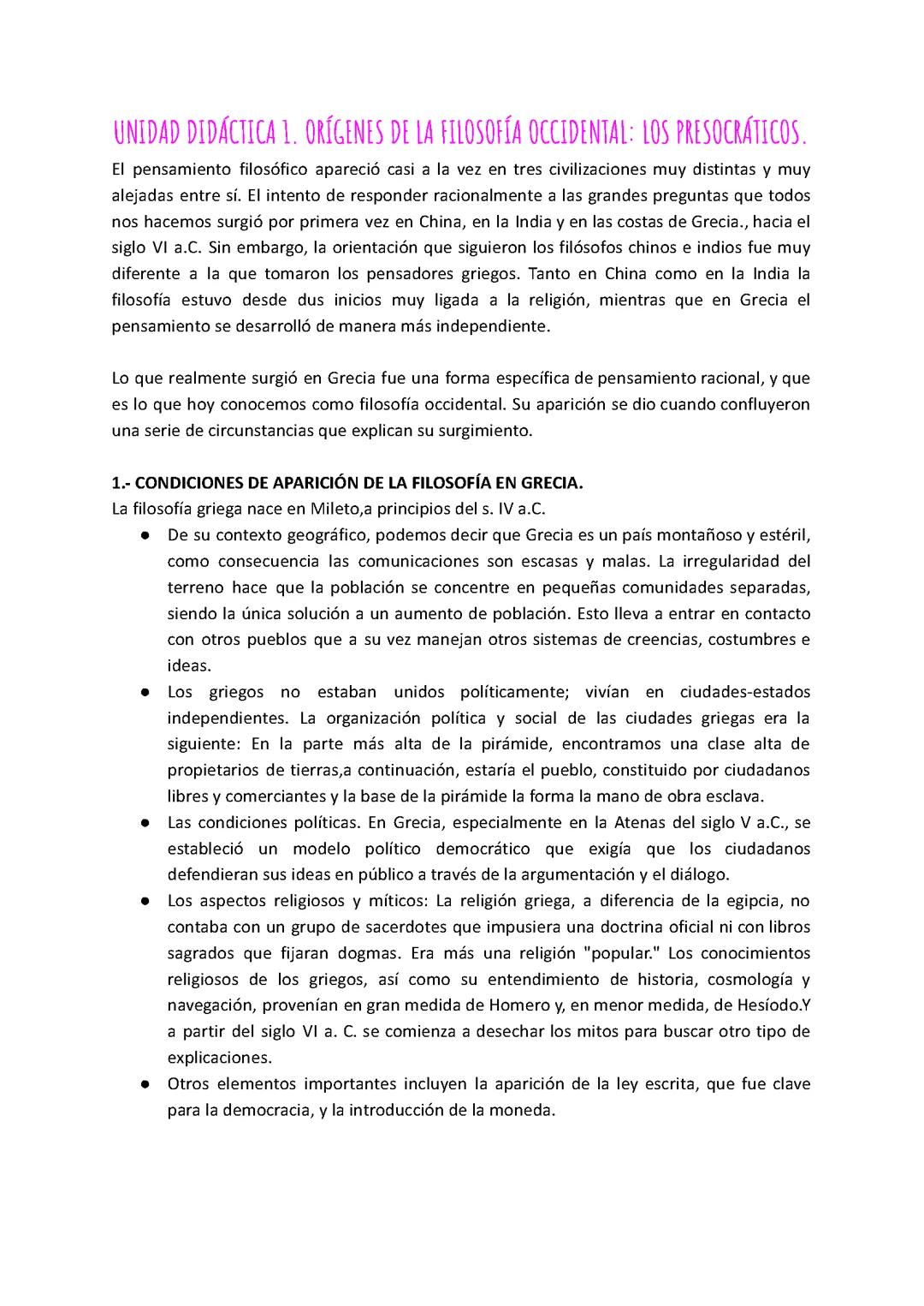 Los presocraticos, Socrates y Sofistas y Platón