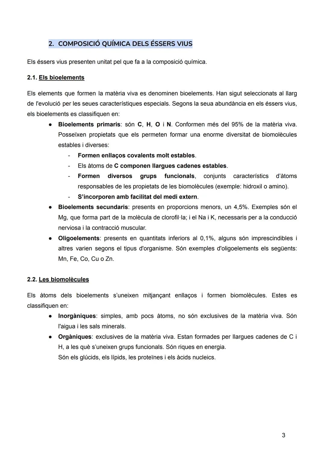 # INTRODUCCIÓ: LA
# UNITAT ESTRUCTURAL I
# FUNCIONAL DE LA VIDA
Sumari:
1. Nivells d'organització dels éssers vius
2. Composició quím