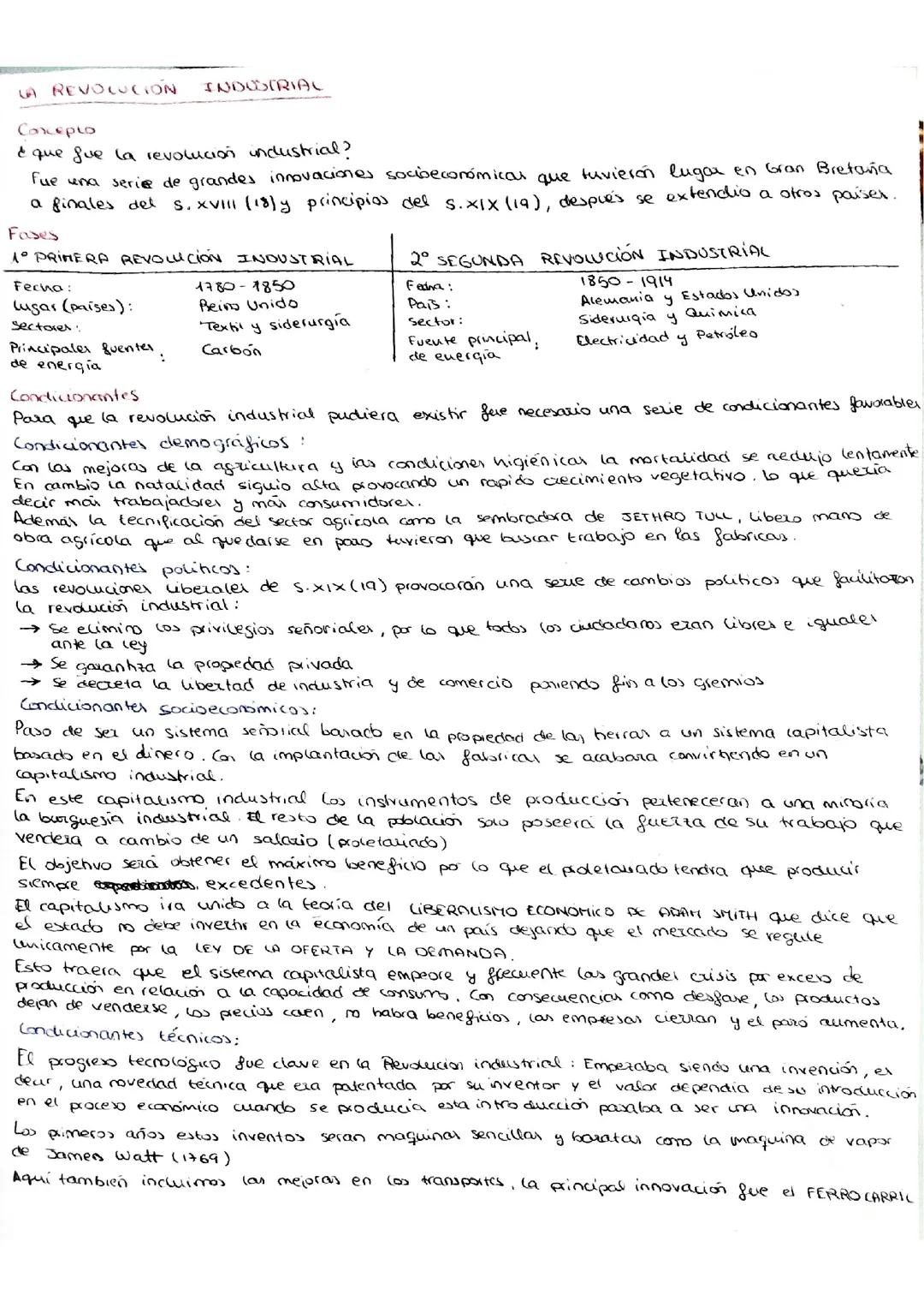 Historia 4 ESO la 1° REVOLUCIÓN INDUSTRIAL