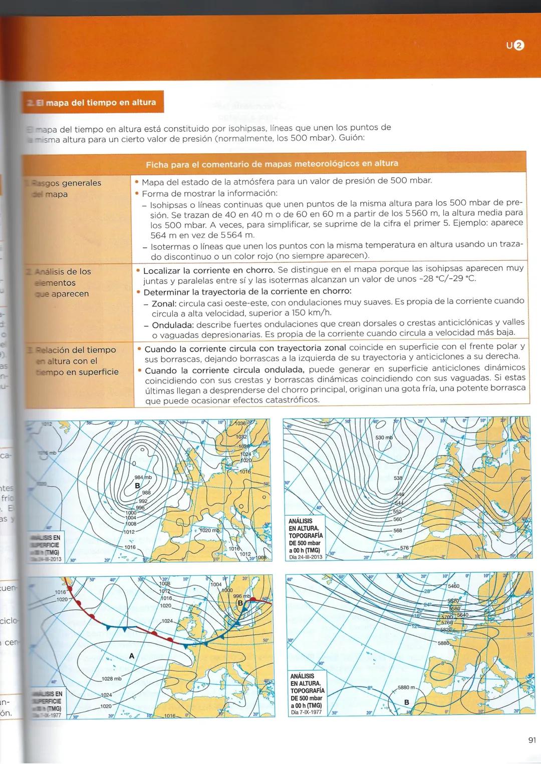 # 2. El mapa del tiempo en altura
mapa del tiempo en altura está constituido por isohipsas, lineas que unen los puntos de
amisma altura par