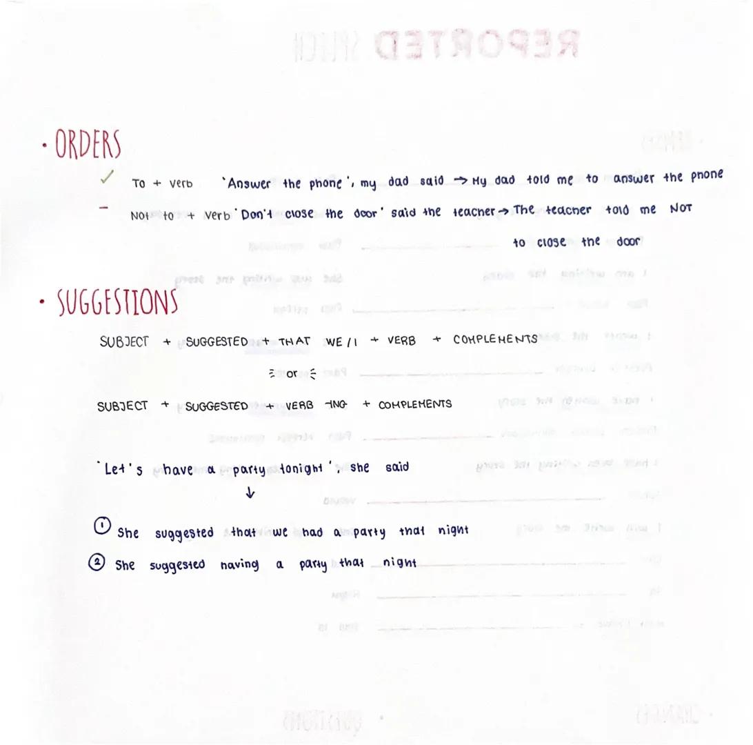 # REPORTED SPEECH
• TENSES
Present Simple
I write the story everyday
Present continuous
I am writing the story
Past Simple
I wrote th