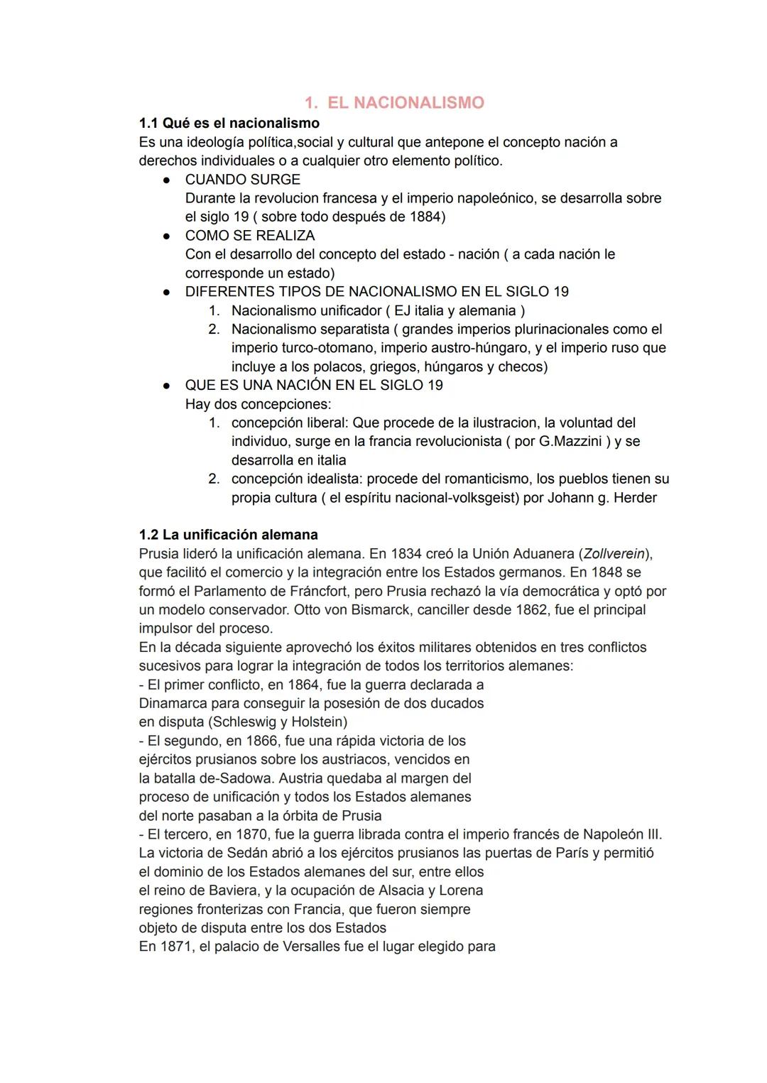 # 1. EL NACIONALISMO
1.1 Qué es el nacionalismo
Es una ideología política, social y cultural que antepone el concepto nación a
derechos in